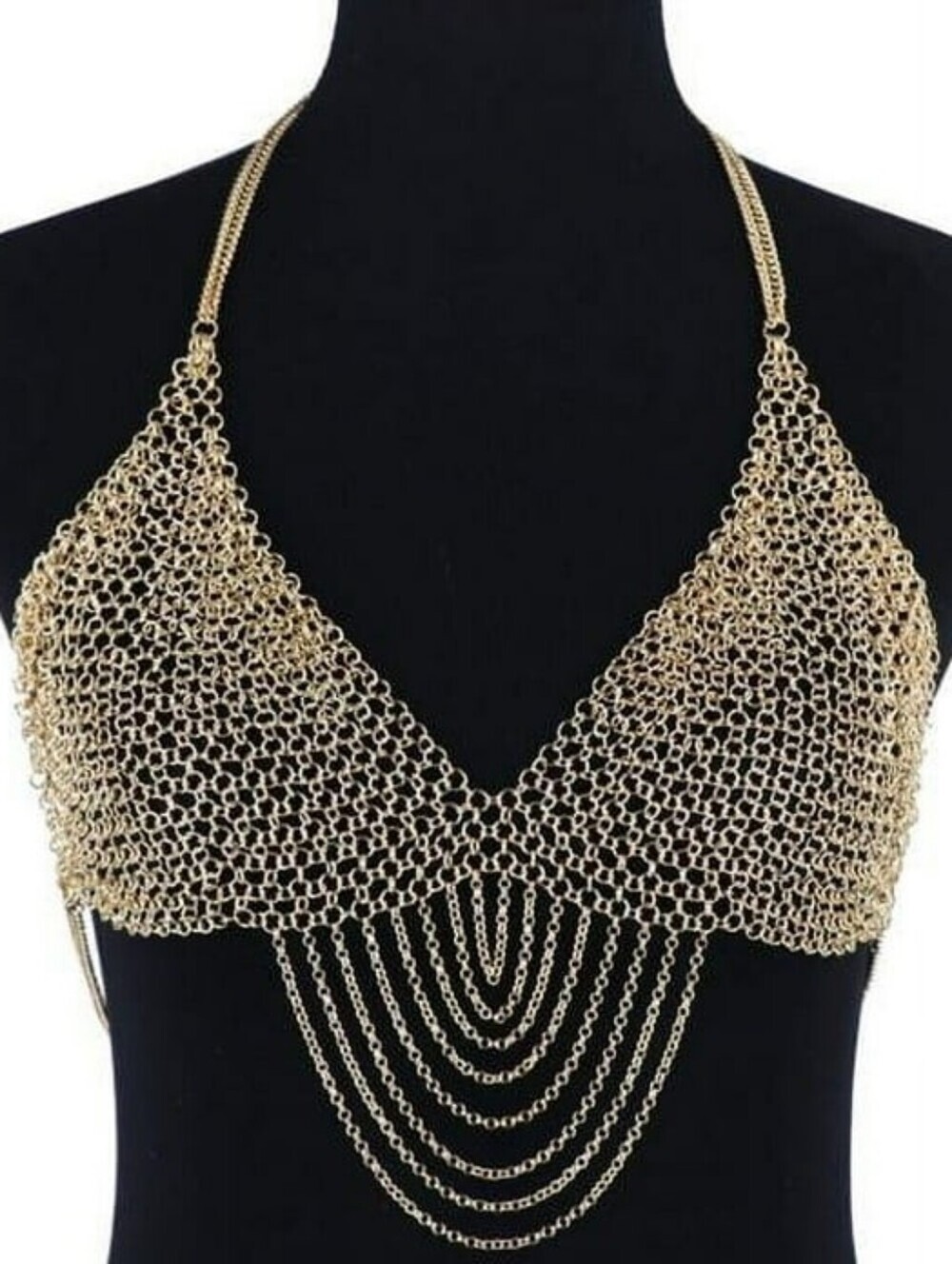 Western Fashion chainmail halter brallette top
